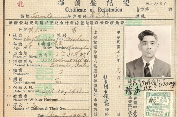 The Chinese Head Tax in Canada Certificate of Registration